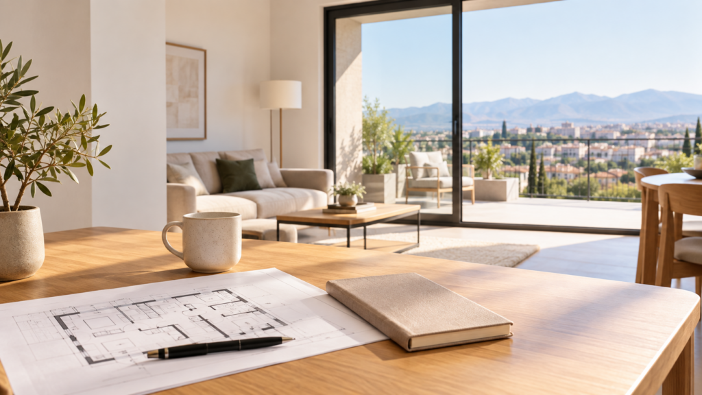 Obra nueva en Granada: vivienda moderna y plano de distribución antes de comprar